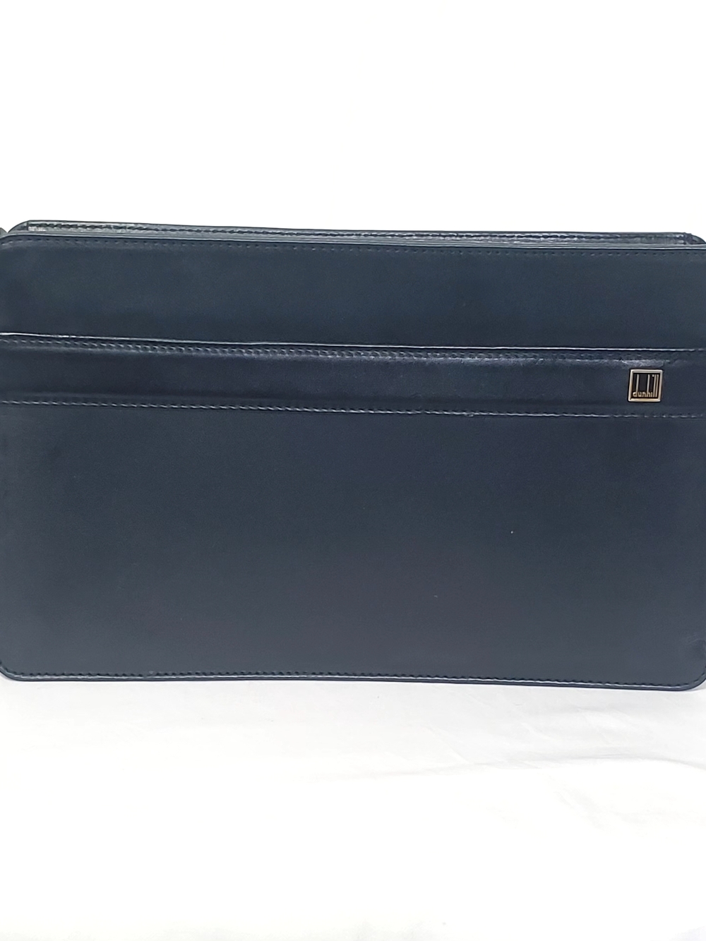 Dunhill Navy Leather Wristlet with Front Pocket